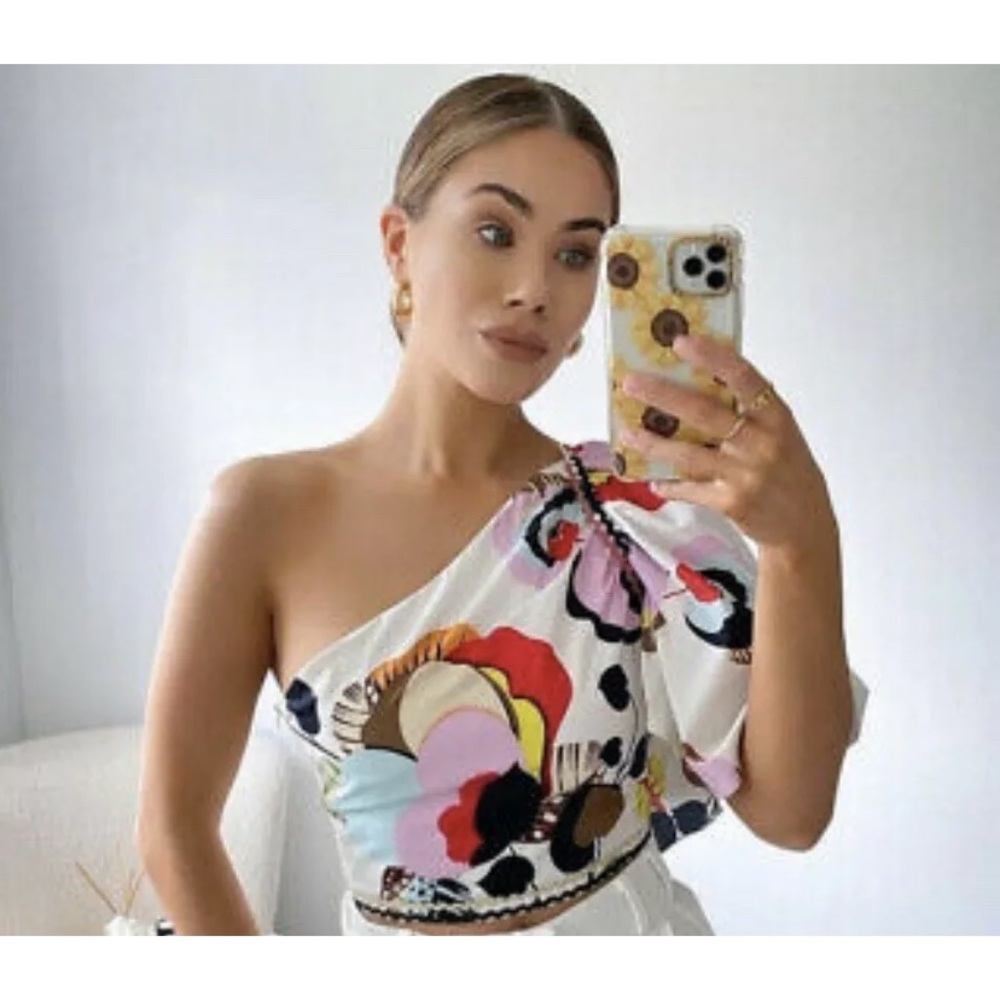 Zara floral assymetric crop top - Picture 5 of 9